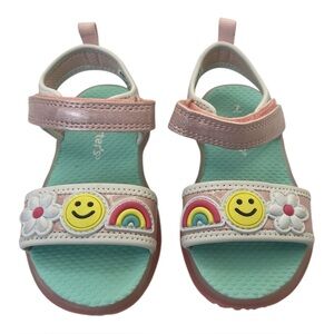 Carter’s Toddler Girl Smiley Face Light-Up Strap Sandals, Size 7M